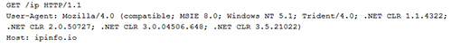 Figure 5. TeslaCrypt determining the compromised system's public IP address.