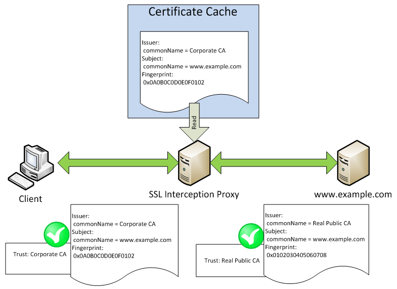 Reading cached certificate on subsequent visits.